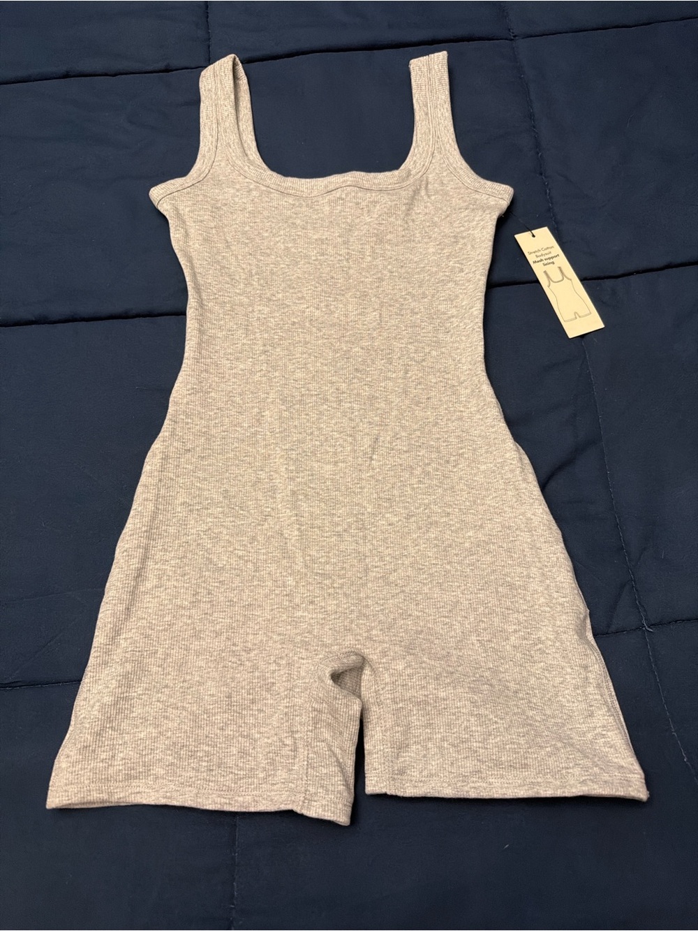 No Boundaries Heather Gray Ribbed Sleeveless One-Piece Bodysuit